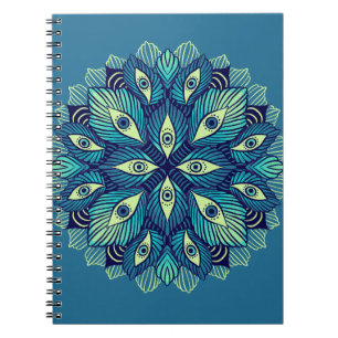 Carnet Eyes Psychédéliques Bleu Floral