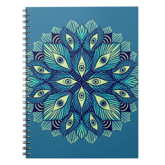 Carnet Eyes Psychédéliques Bleu Floral (Devant)