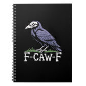 Carnet F-Caw-F Bone Text Skull Raven - Gothic Macabre Hum (Devant)