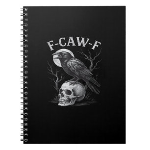 Carnet F-Caw-F Corbeau Oiseau Rétro Vintage Gothique Lune