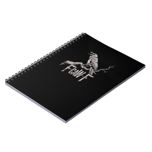 Carnet F-Caw-F Crow Pun Funny Bird Cawing Grunge Back Tri (Côté gauche)