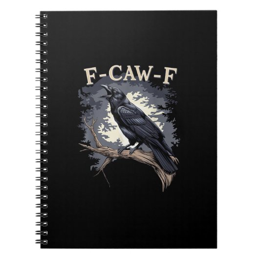 Carnet F Caw F Funny Bird Crow Creative Casual Design (Devant)