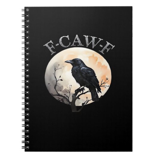 Carnet F Caw F Funny Bird Moon Minimal Clean Style (Devant)