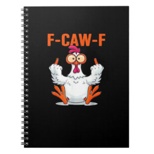 Carnet F-Caw-F Funny Chicken Classique Minimaliste Propre