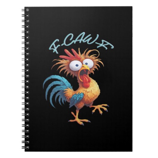 Carnet F Caw F Funny Chicken Humor Retro Style (Devant)