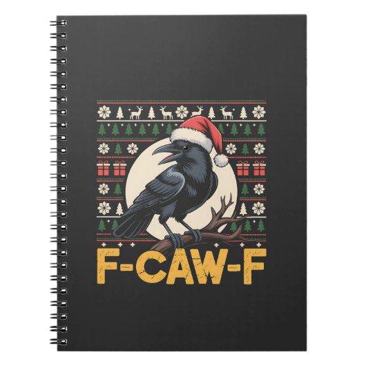 Carnet F-Caw-F Laidback Pull de Noël Drôle Corbeau Xmas (Devant)