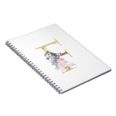 Carnet F lettre nom personnalisé monogramme avec cheval (Côté Droit)