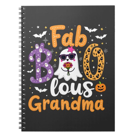 Carnet Faboolus grand-mère Éffrayant fantôme Halloween (Devant)