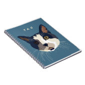 Carnet Face d'art de chat Tuxedo (Côté Droit)