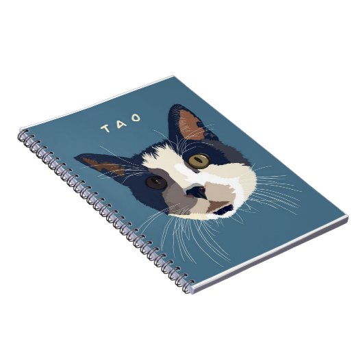 Carnet Face d'art de chat Tuxedo (Côté Droit)