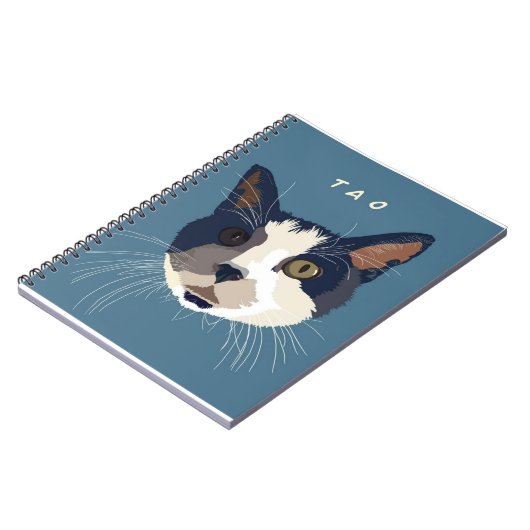 Carnet Face d'art de chat Tuxedo (Côté gauche)
