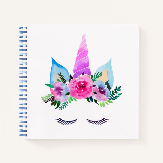 Carnet Face de licorne magique mignonne (Devant)