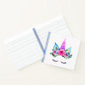 Carnet Face de licorne magique mignonne (Intérieur)