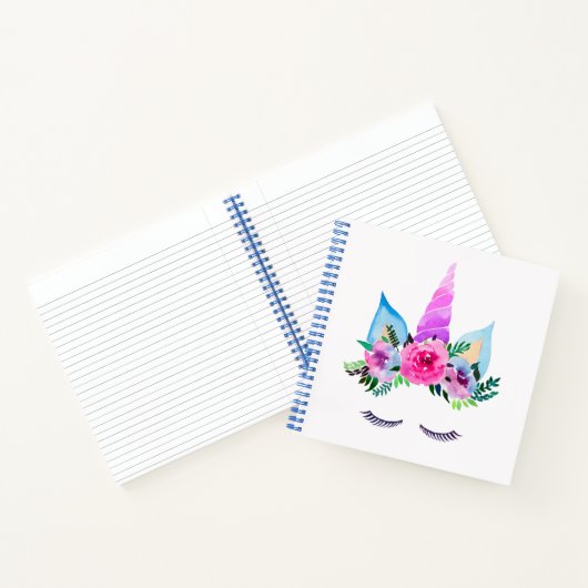 Carnet Face de licorne magique mignonne (Intérieur)