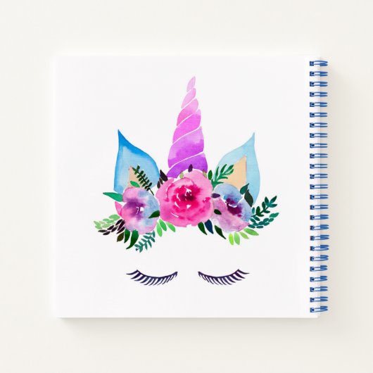 Carnet Face de licorne magique mignonne (Dos)