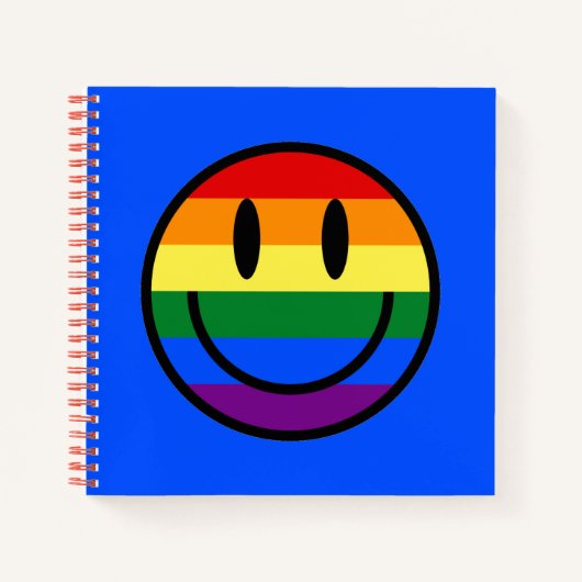 Carnet Face souriante arc-en-ciel (Devant)