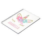 Carnet Face Unicorne mignonne (Côté gauche)