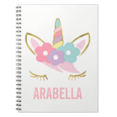 Carnet Face Unicorne mignonne (Devant)