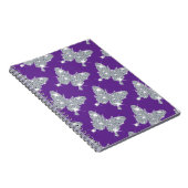 Carnet Fâcheux faux diamant papillon sur violet (Côté Droit)
