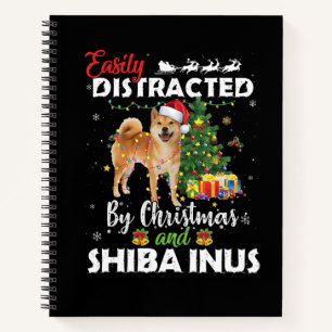 Carnet Facilement distrait par cadeau de Noël shiba inu c
