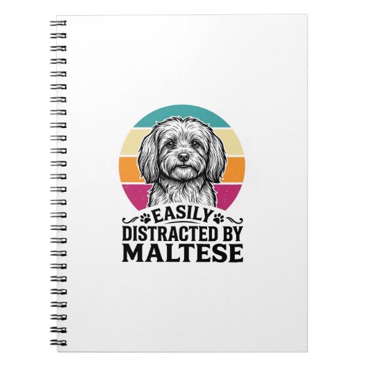 Carnet Facilement Distrait Par La Conception De Chien Vin (Devant)