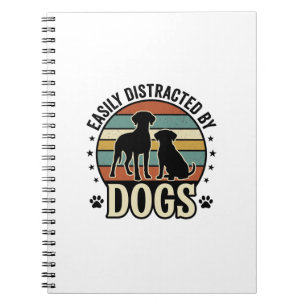 Carnet Facilement distrait par les chiens Design silhouet