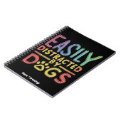 Carnet Facilement Distrait par les Chiens Drôle Graphisme (Côté gauche)
