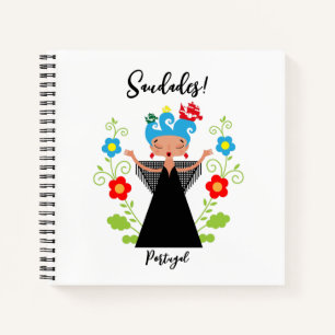 Carnet Fado chanteuse avec caravelle portugaise