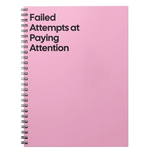Carnet Failed Paying Attention Notebook (Devant)
