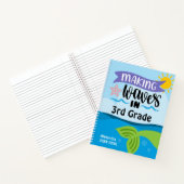 Carnet Faire des vagues à l'école primaire, niveau & nom (Intérieur)