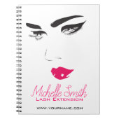 Carnet Faire face à de longues cils rose lèvres Lash Exte (Devant)