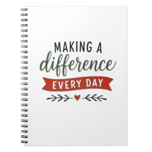Carnet Faire une différence chaque jour Inspirant (Devant)