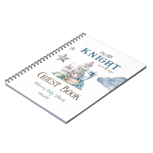 Carnet Fairytale Dreamy Dragon Knight Baby shower invité (Côté gauche)