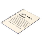 Carnet Faiseur de différence personnalisé (Côté gauche)
