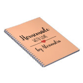 Carnet Fait maison avec amour noir orange Nom Recette (Côté Droit)