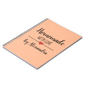Carnet Fait maison avec amour noir orange Nom Recette (Côté gauche)