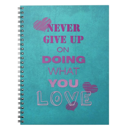 Carnet Faites ce que vous aimez Cute Motivational Text Ty (Devant)