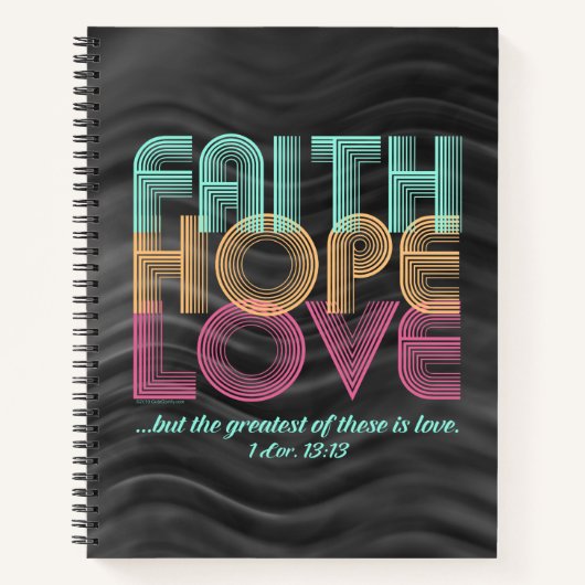 Carnet Faith Hope Love Christian Bible Verse Retro (Devant)