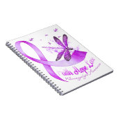 Carnet Faith Hope Love Dragonfly Purple Ribbon Fibromyalg (Côté Droit)