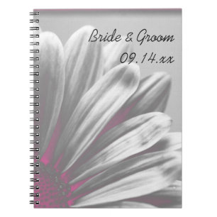 Carnet Faits saillants floraux rose et gris Mariage