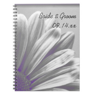 Carnet Faits saillants floraux violet et gris Mariage