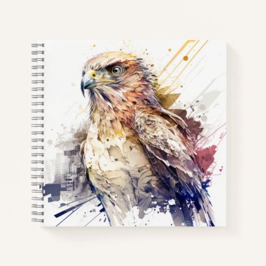 Carnet Falcon Bird Portrait Animal Peinture Faune Libre (Devant)