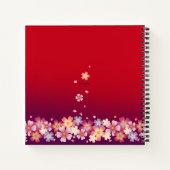 Carnet Falling Sakura Blossoms Rouge & Violet Personnalis (Dos)