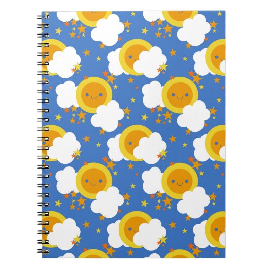 Carnet Falln Kawaii Moon, Étoiles, Soleil (Devant)