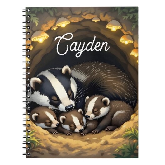 Carnet Famille Badger Cute Personnalisée (Devant)