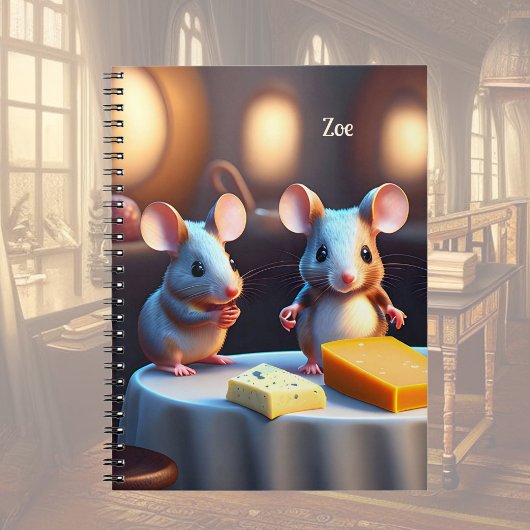 Carnet Famille de souris à la table à manger