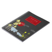 Carnet Famille D'Éléphants Whimsical Dans La Forêt Et Le  (Côté gauche)