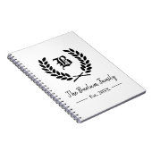 Carnet Famille Monogramme Couronne de Laurier (Côté Droit)