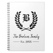 Carnet Famille Monogramme Couronne de Laurier (Devant)