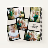Carnet Famille multi photo noir et crème moderne simple (Dos)